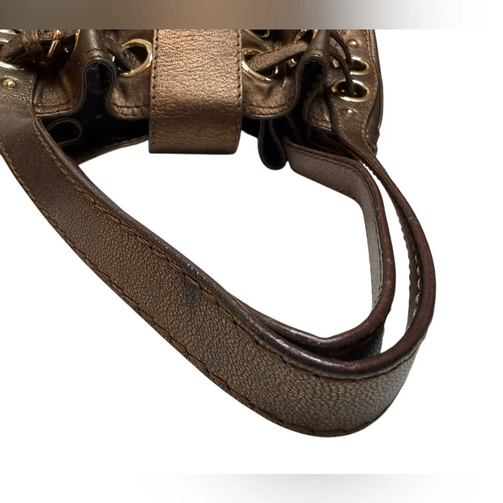 Jimmy Choo Metallic Leather Slouchy Shoulder Bag-see callouts